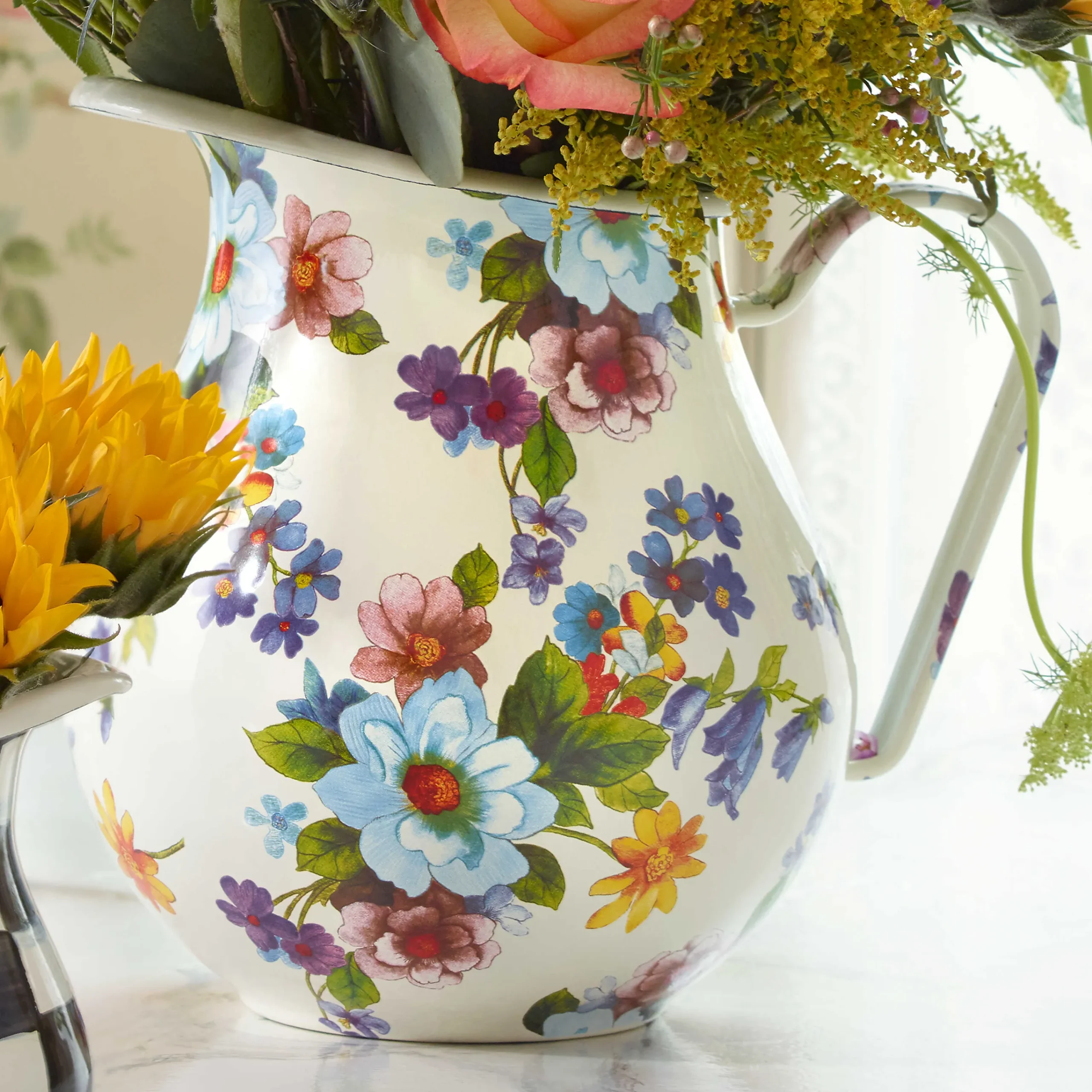 Flower Market Pitcher - White|MacKenzie-Childs Discount