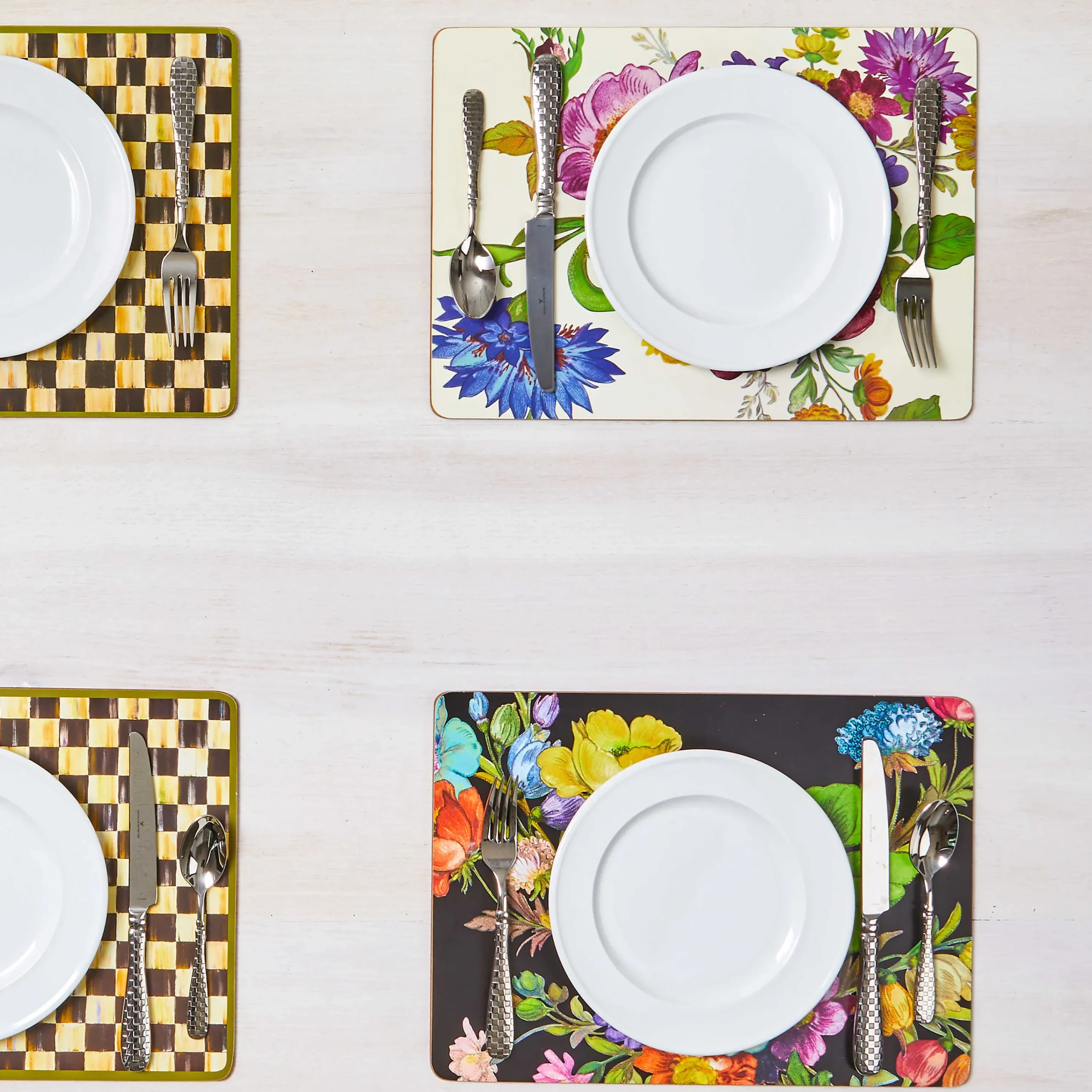 Flower Market Placemats - White - Set Of 4|MacKenzie-Childs Sale