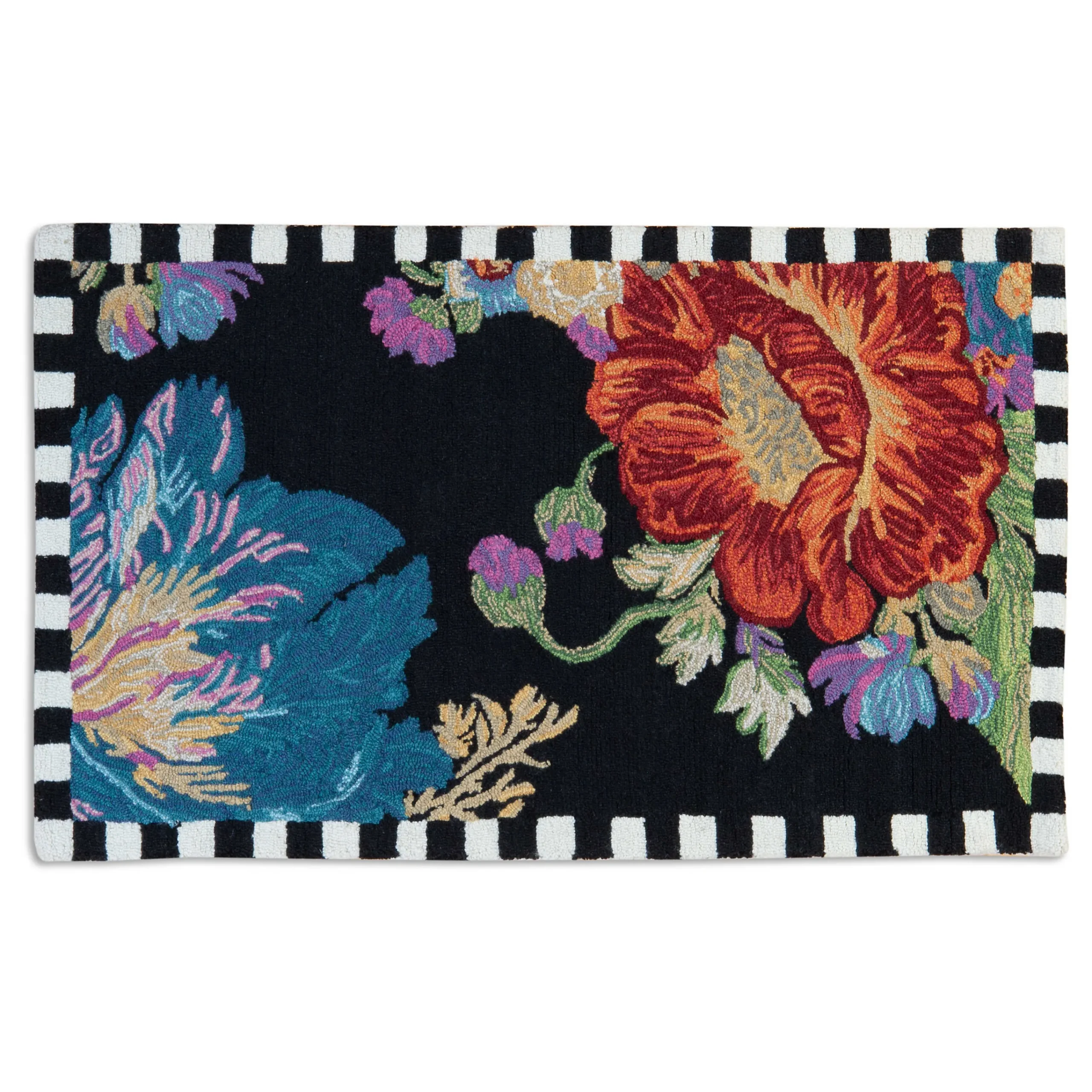 Flower Market Reflections Rug - Black - 2'3" X 3'9"|MacKenzie-Childs New