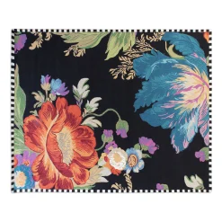 Flower Market Reflections Rug - Black - 8' X 10'|MacKenzie-Childs Discount