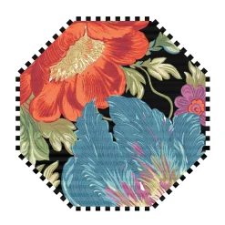 Flower Market Reflections Rug - Black - 6' Octagon|MacKenzie-Childs New