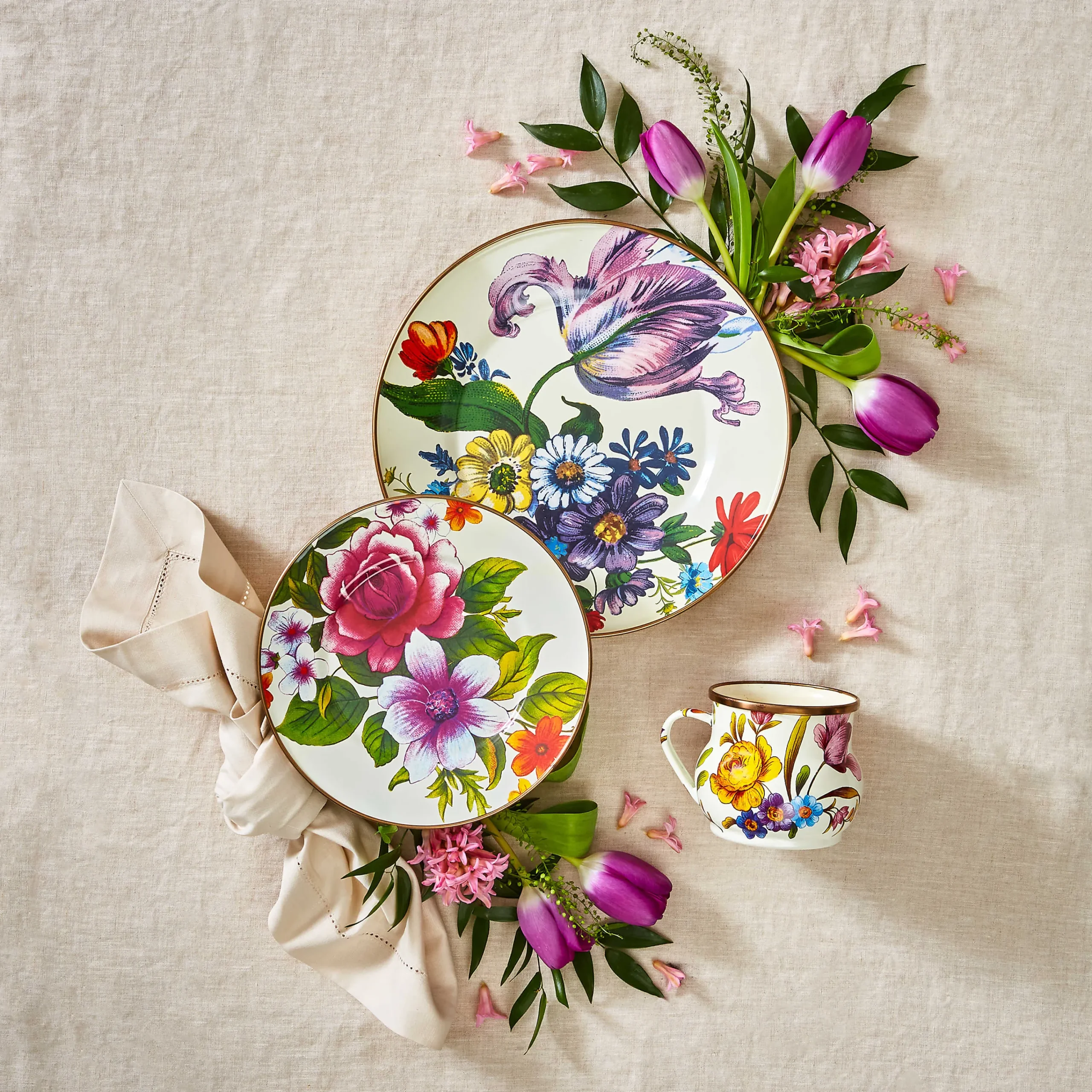 Flower Market Salad/Dessert Plate - White|MacKenzie-Childs Best