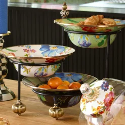 Flower Market Serving Bowl - Black|MacKenzie-Childs Clearance