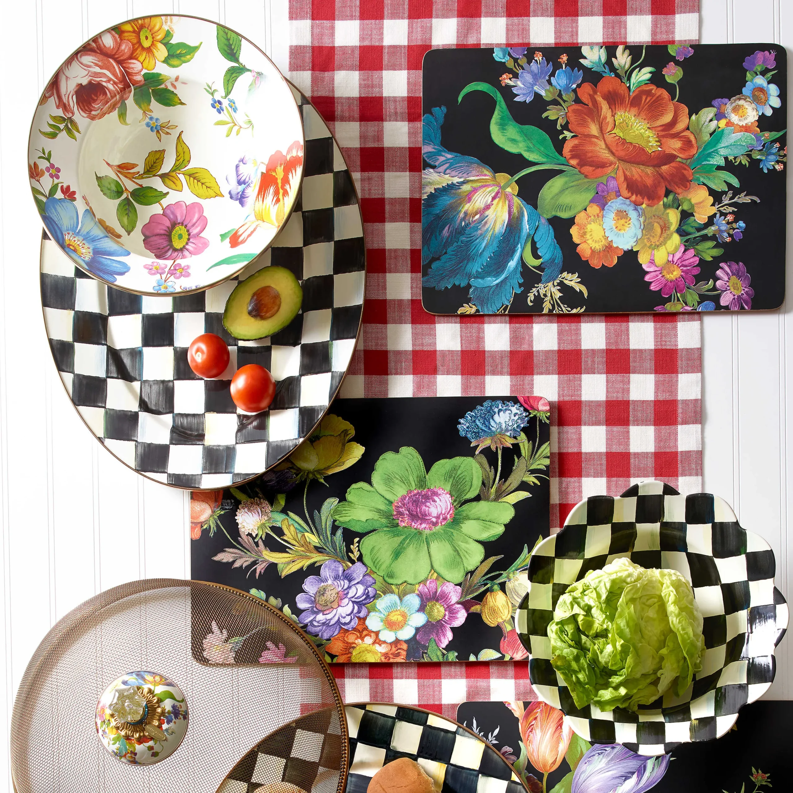 Flower Market Serving Bowl - White|MacKenzie-Childs Discount