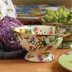 Flower Market Small Colander - White|MacKenzie-Childs Sale