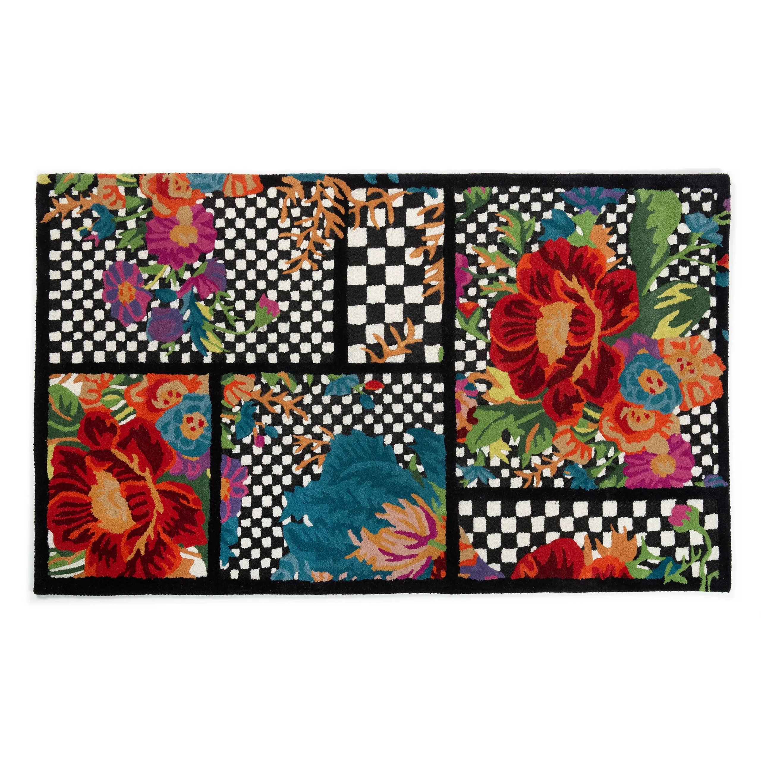 Flower Market Trellis Rug - Black - 3' X 5'|MacKenzie-Childs Hot