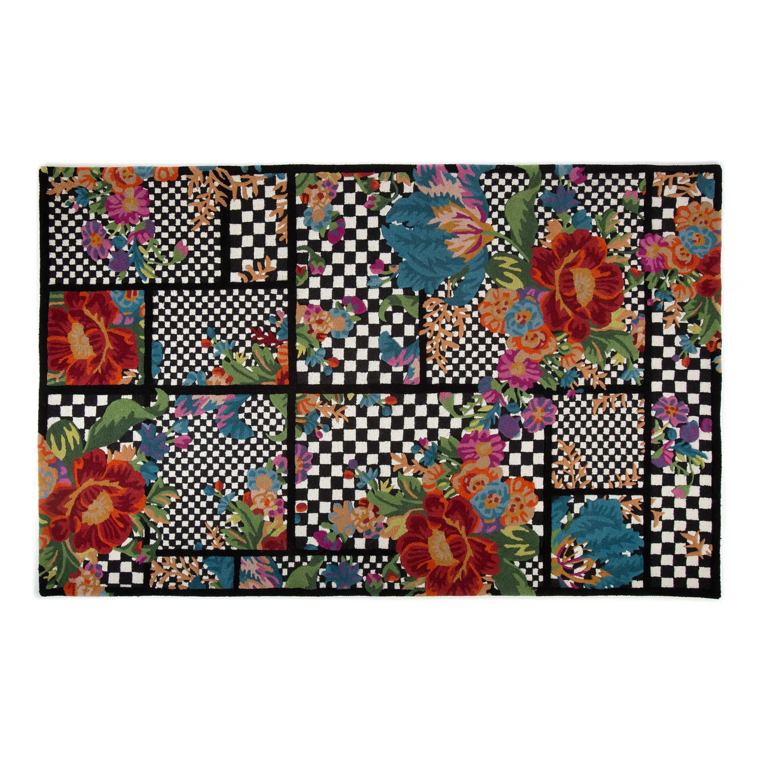 Flower Market Trellis Rug - Black - 5' X 8'|MacKenzie-Childs Sale