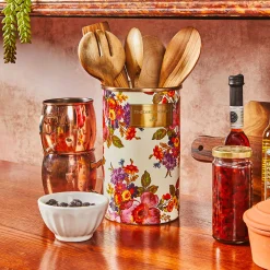 Flower Market Utensil Holder - White|MacKenzie-Childs Clearance
