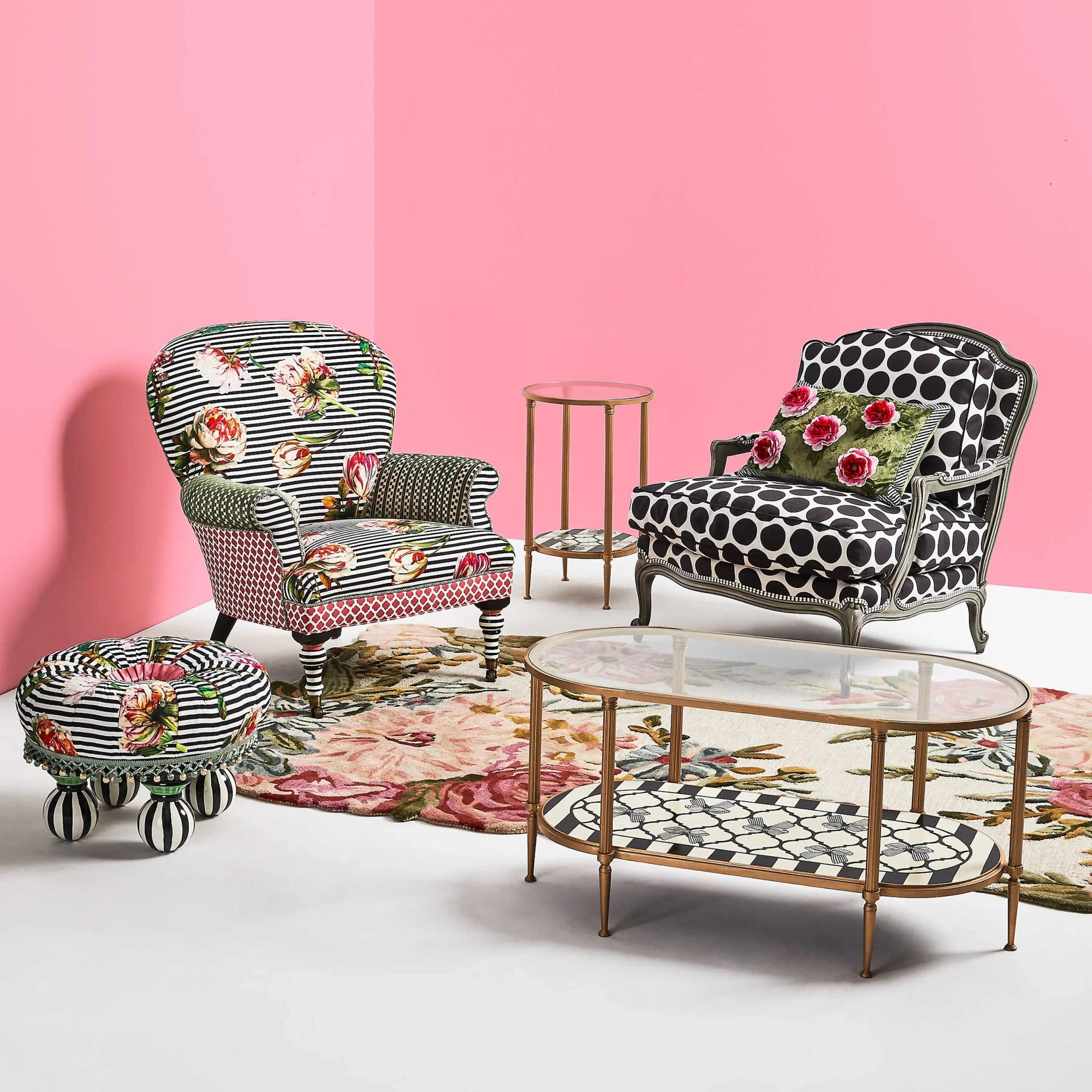 Flower Show Tuffet|MacKenzie-Childs Online