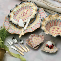 Gold Check Cake Serving Set|MacKenzie-Childs Clearance
