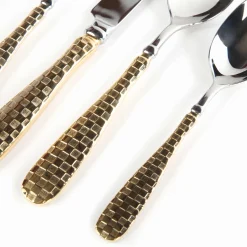 Gold Check Flatware - 5-Piece Place Setting|MacKenzie-Childs Sale