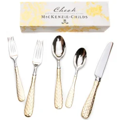 Gold Check Flatware - 5-Piece Place Setting|MacKenzie-Childs Sale