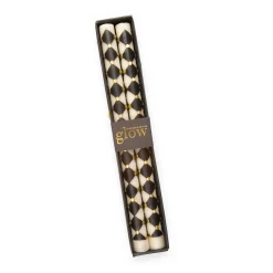 Harlequin Dot Dinner Candles - Black - Set Of 2|MacKenzie-Childs