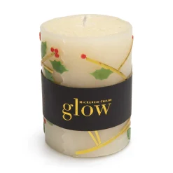 Holly Pillar Candle - 4"|MacKenzie-Childs Outlet