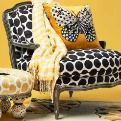Houndstooth Throw - Yellow And White|MacKenzie-Childs Best
