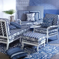 Indigo Villa Outdoor Accent Pillow|MacKenzie-Childs Clearance