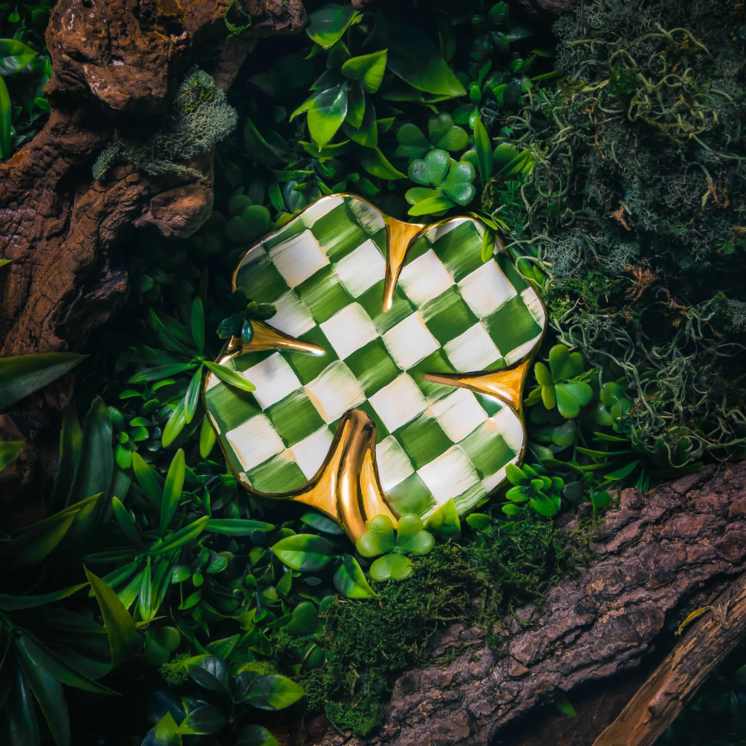 Lucky Check Clover Plate|MacKenzie-Childs Best