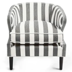 Marquee Accent Chair - Chenille Grey Stripe|MacKenzie-Childs Sale
