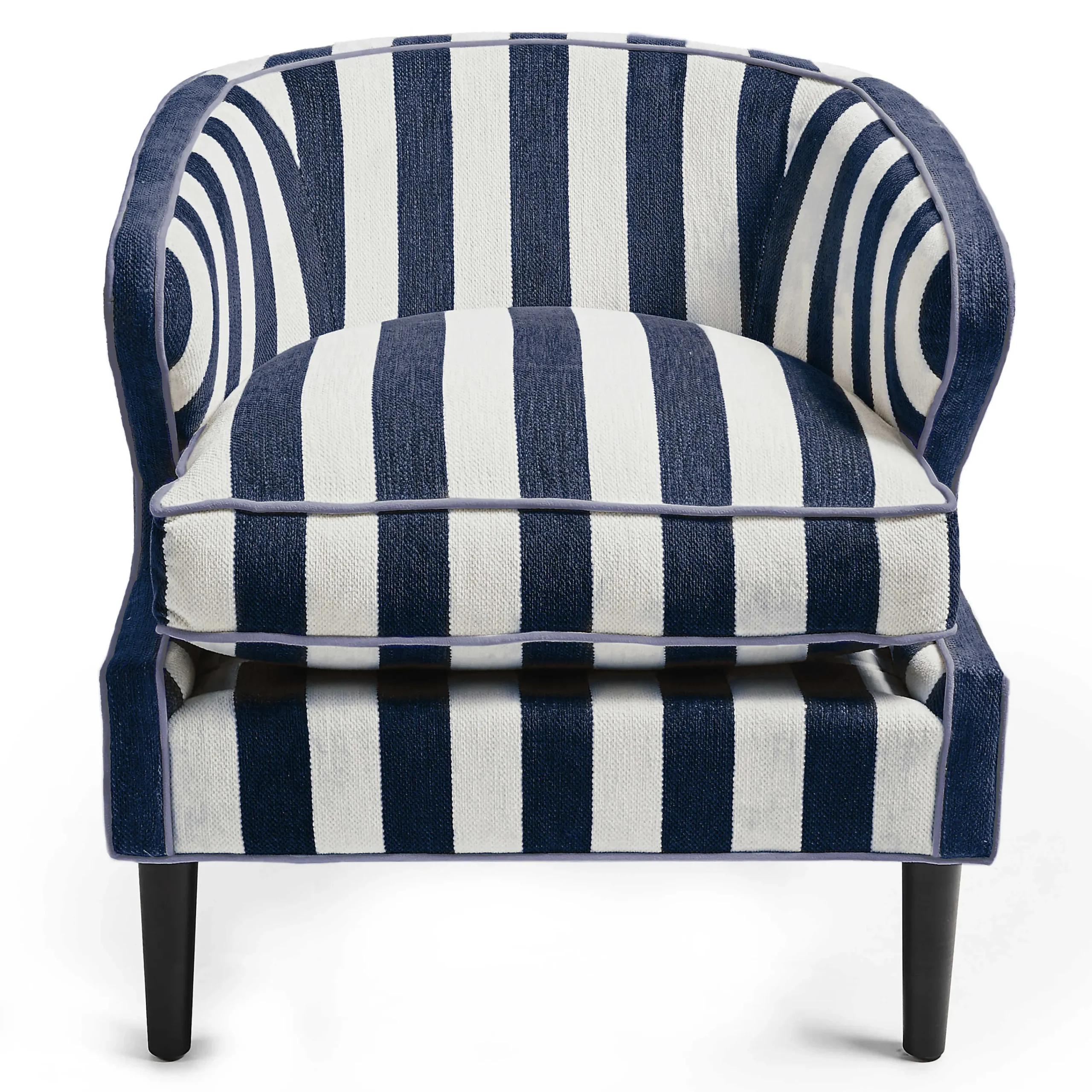 Marquee Accent Chair - Chenille Navy Stripe|MacKenzie-Childs Best