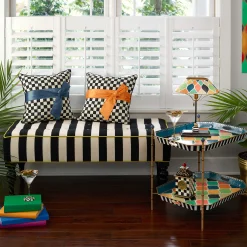 Marquee Bench - Chenille Black Stripe|MacKenzie-Childs