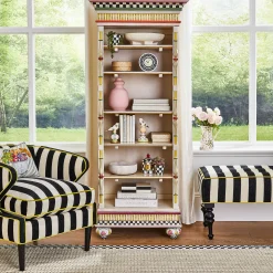 Marquee Bench - Chenille Black Stripe|MacKenzie-Childs