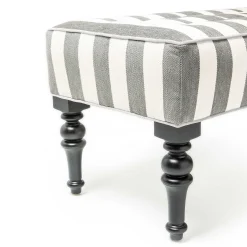 Marquee Bench - Chenille Grey Stripe|MacKenzie-Childs Best