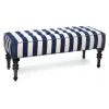 Marquee Bench - Chenille Navy Stripe|MacKenzie-Childs Discount