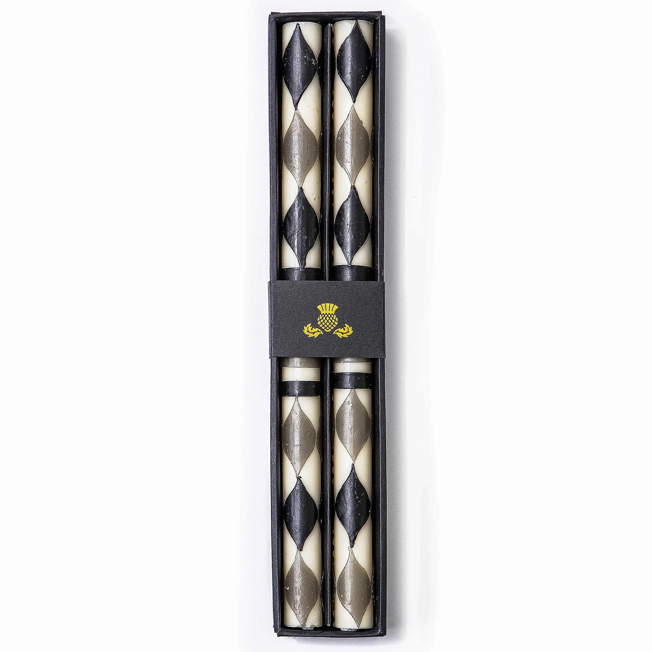 Marquee Dinner Candles - Black & Grey - Set Of 2|MacKenzie-Childs Best