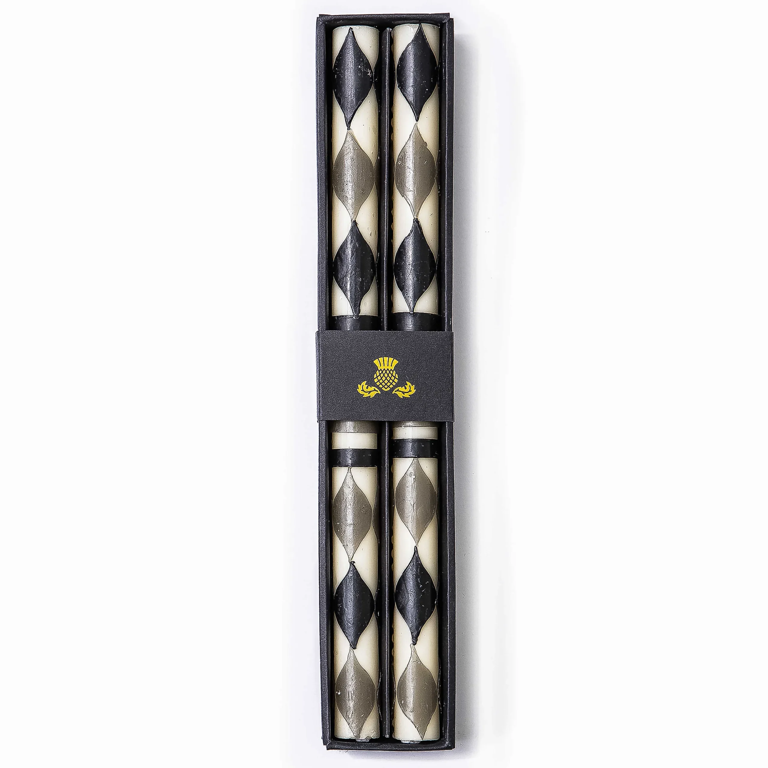 Marquee Dinner Candles - Black & Grey - Set Of 2|MacKenzie-Childs Best