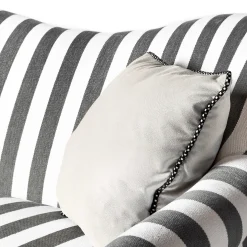 Marquee Loveseat - Chenille Grey Stripe|MacKenzie-Childs Clearance