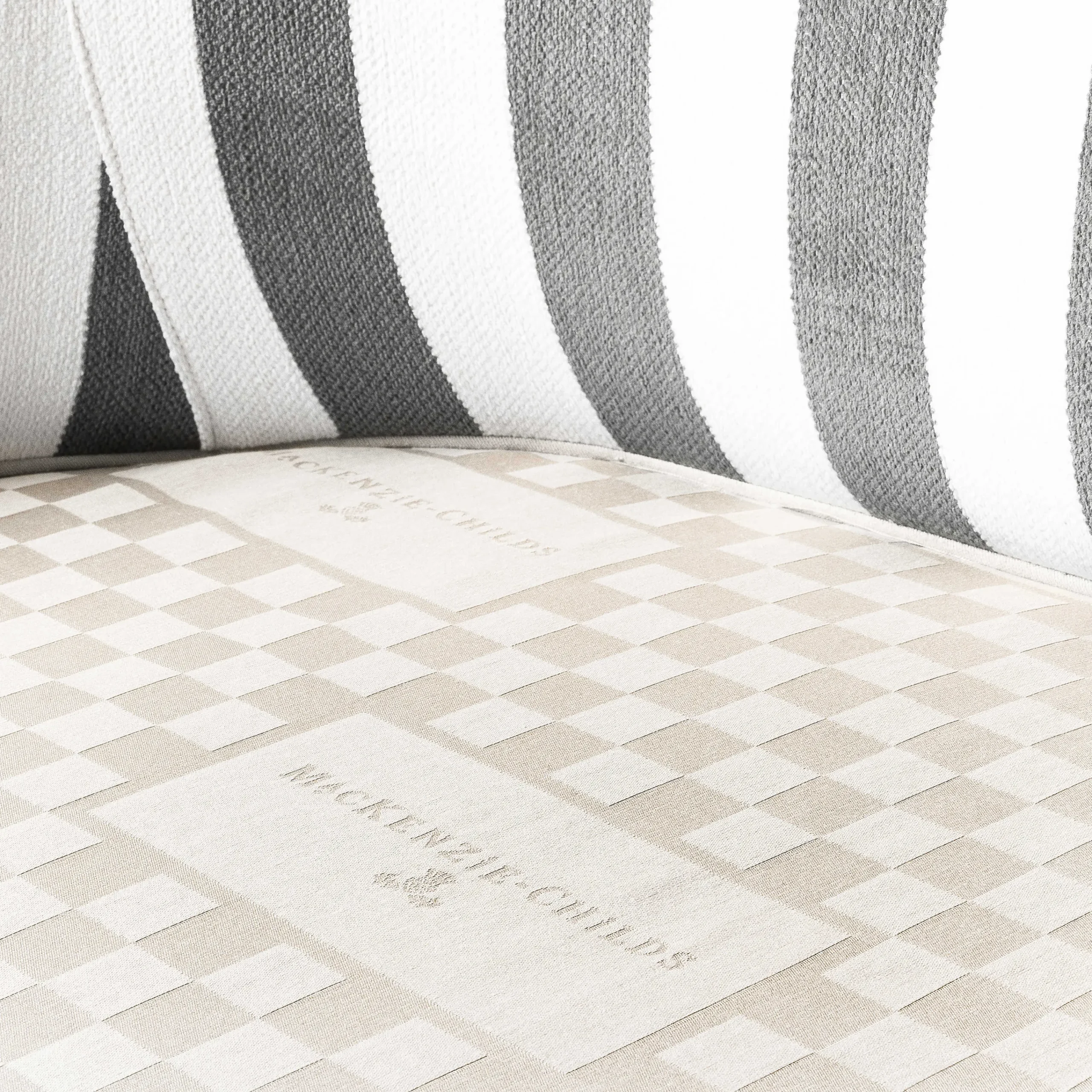 Marquee Loveseat - Chenille Grey Stripe|MacKenzie-Childs Clearance