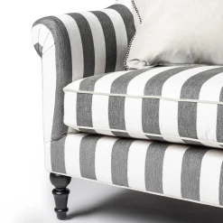 Marquee Loveseat - Chenille Grey Stripe|MacKenzie-Childs Clearance