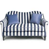 Marquee Loveseat - Chenille Navy Stripe|MacKenzie-Childs Best