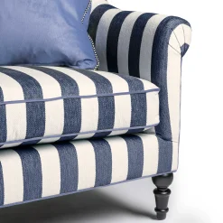 Marquee Loveseat - Chenille Navy Stripe|MacKenzie-Childs Best