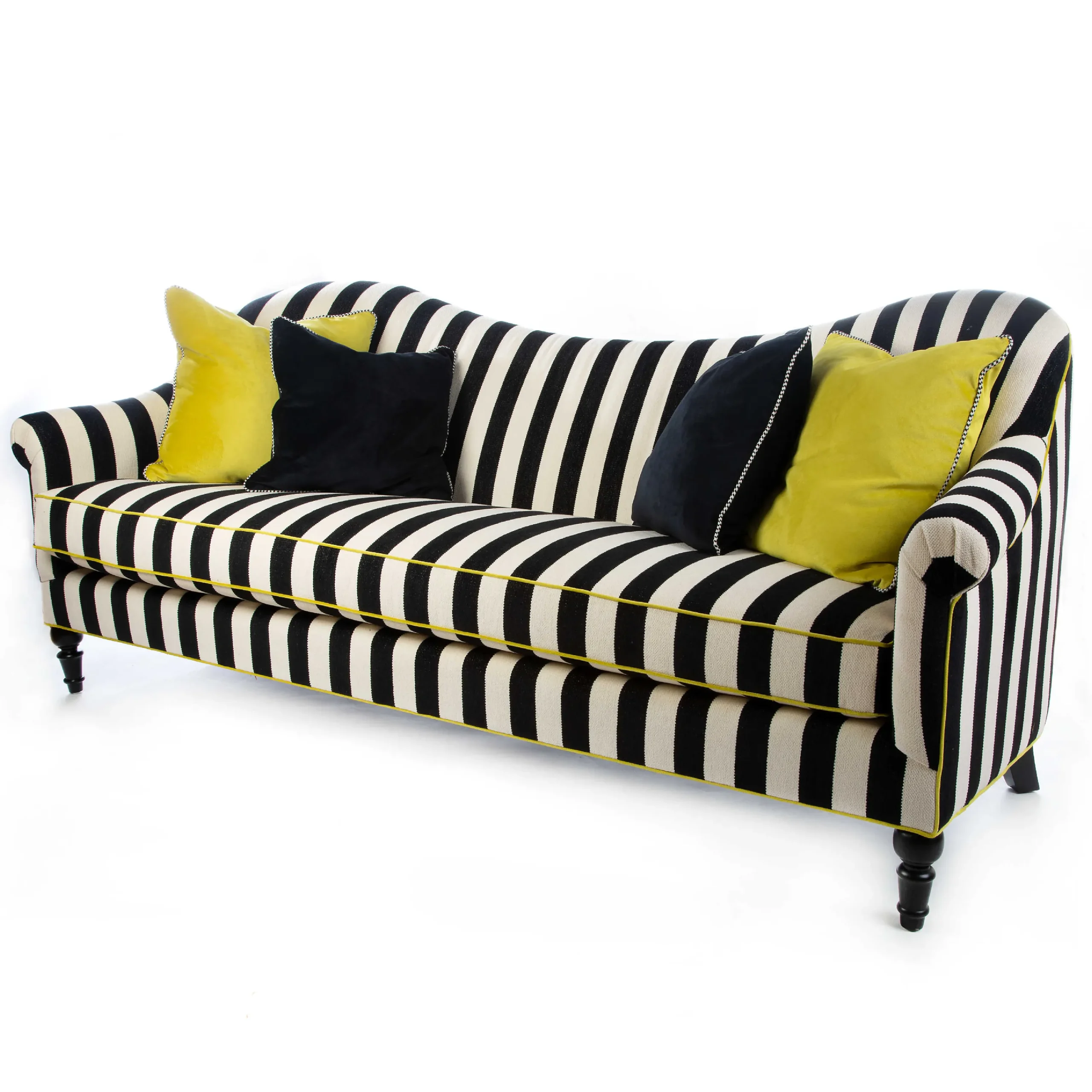 Marquee Sofa - Chenille Black Stripe|MacKenzie-Childs