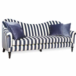 Marquee Sofa - Chenille Navy Stripe|MacKenzie-Childs New