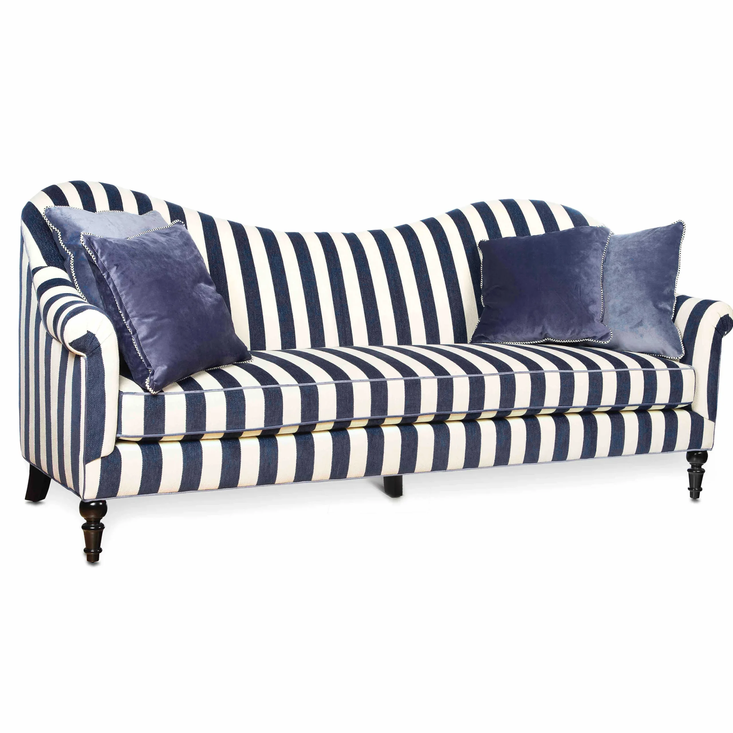 Marquee Sofa - Chenille Navy Stripe|MacKenzie-Childs New