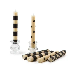 Mini Dinner Candles - Black & Ivory - Set Of 6|MacKenzie-Childs Sale