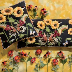 Monarch Butterfly Square Pillow - Black|MacKenzie-Childs New