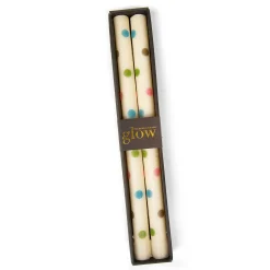 Multi Dots Dinner Candles - Pastel - Set Of 2|MacKenzie-Childs Hot