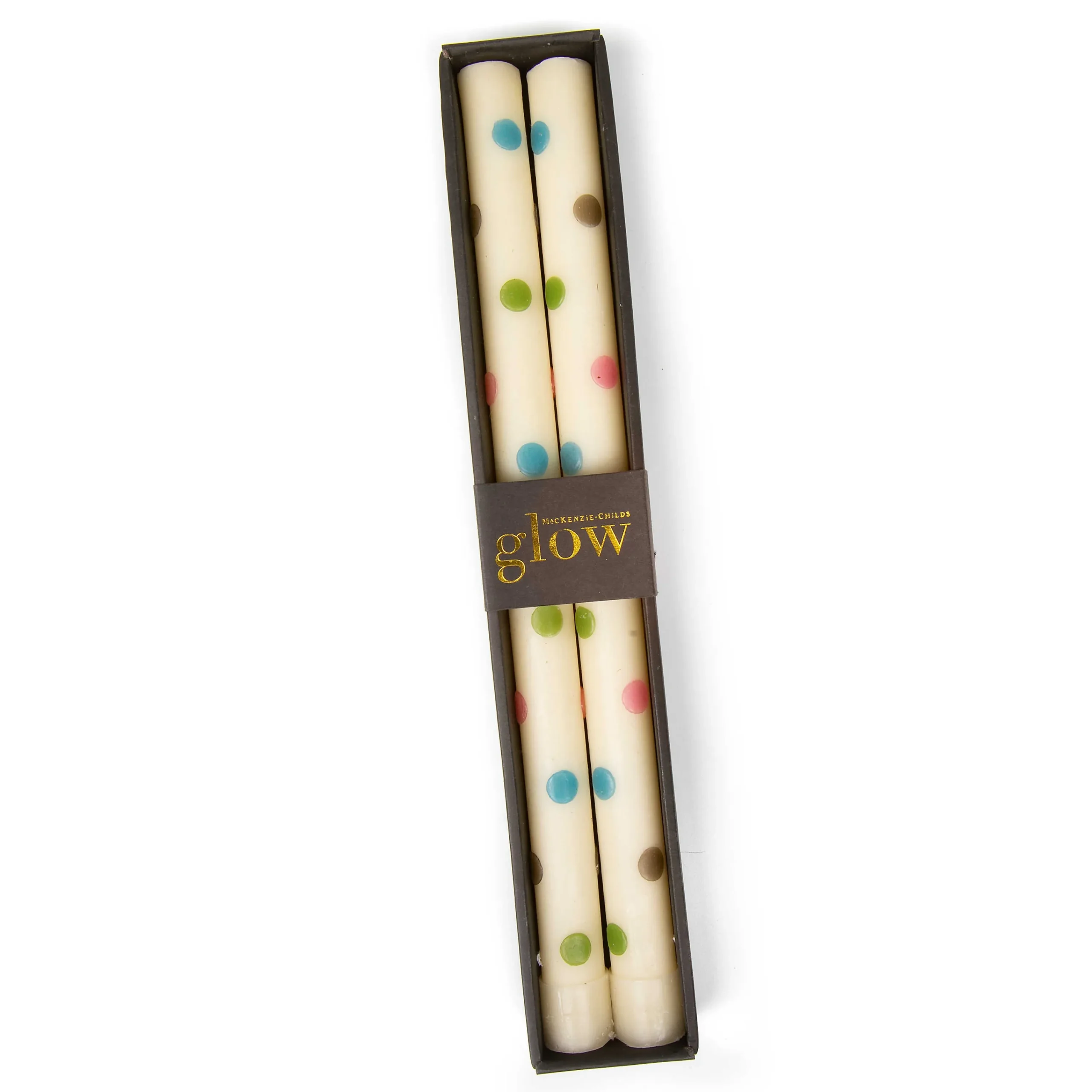 Multi Dots Dinner Candles - Pastel - Set Of 2|MacKenzie-Childs Hot