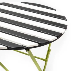 Outdoor Black & White Metal Bistro Table|MacKenzie-Childs New