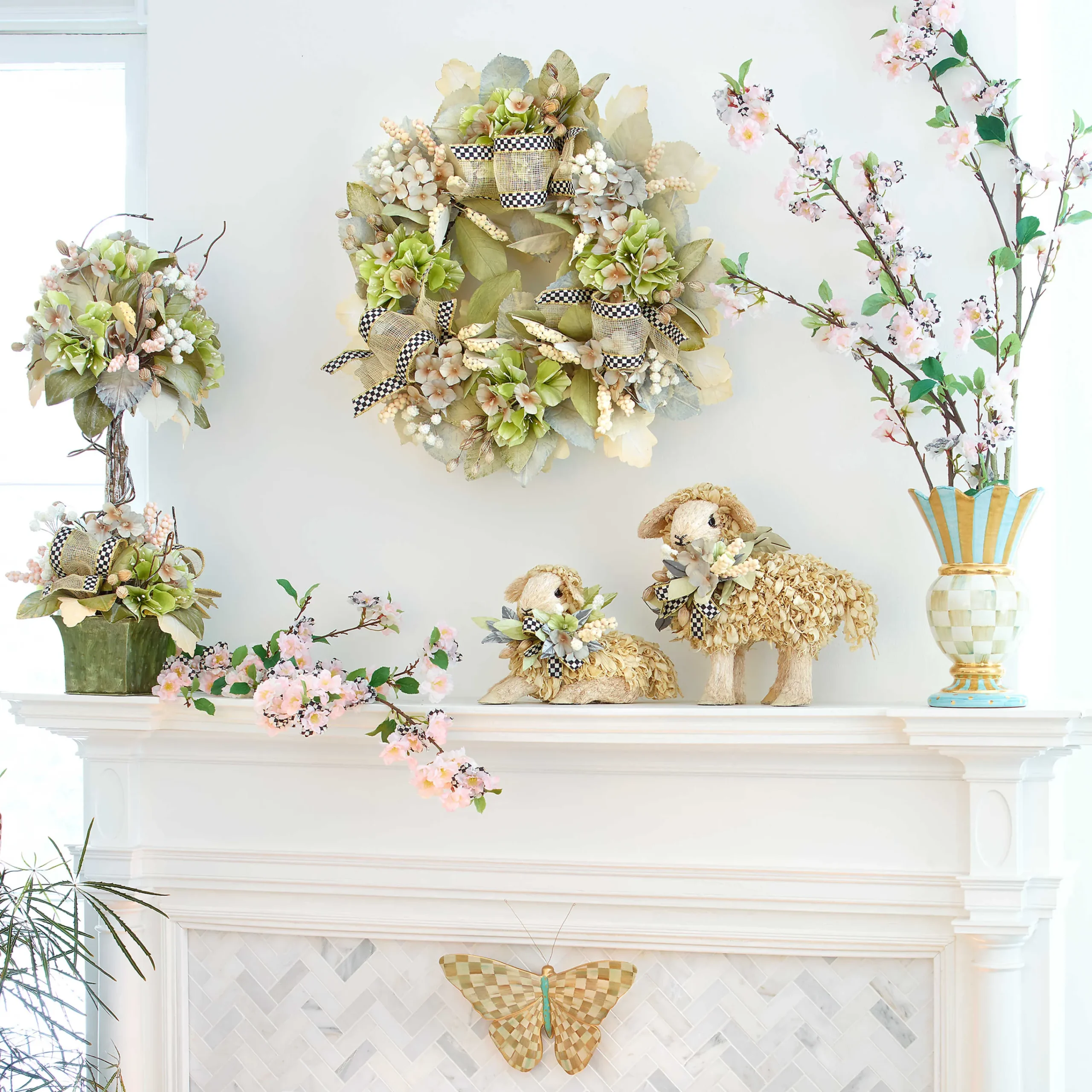 Parchment Check Butterfly Wall Decor|MacKenzie-Childs New