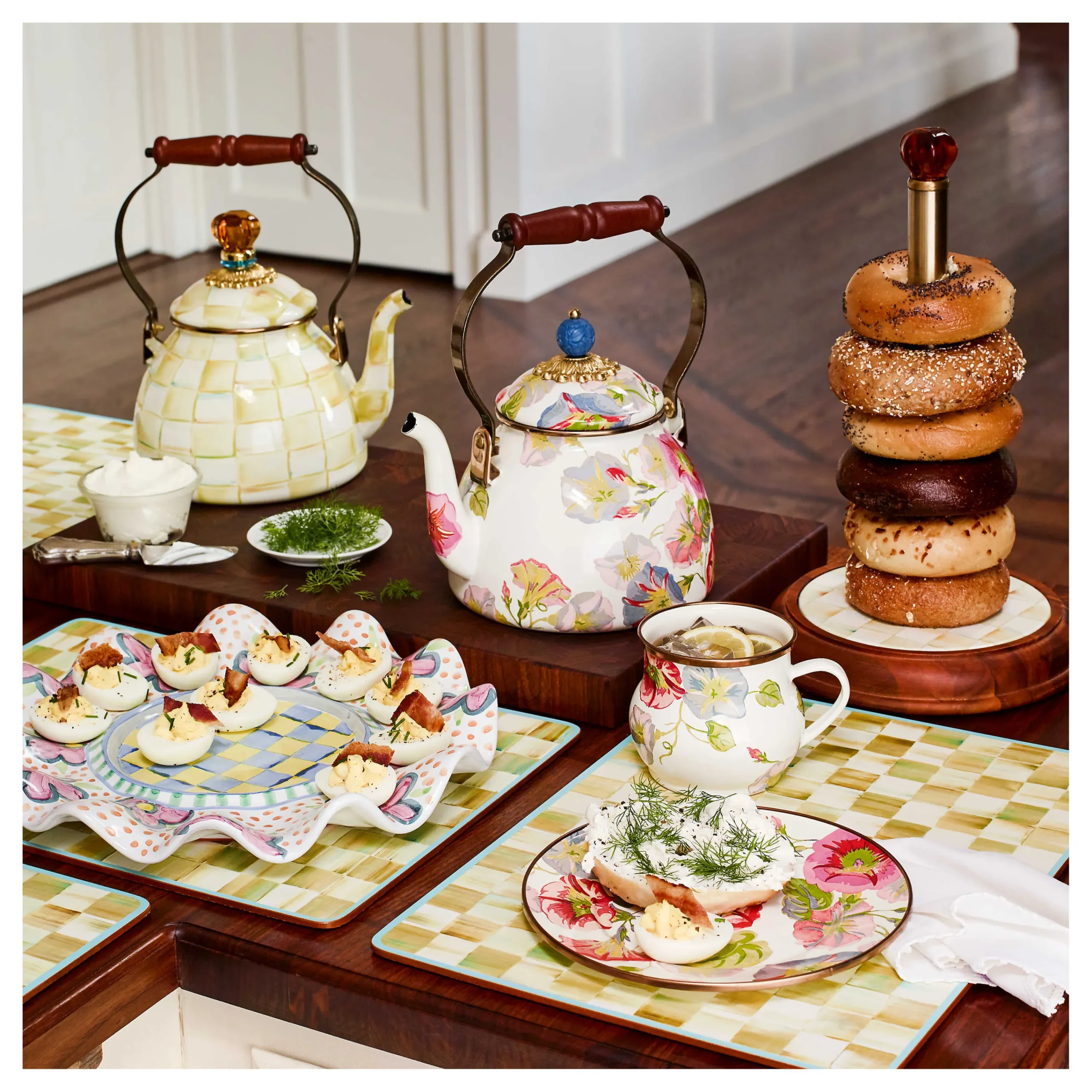Parchment Check Cork Back Placemats - Set Of 4|MacKenzie-Childs Best