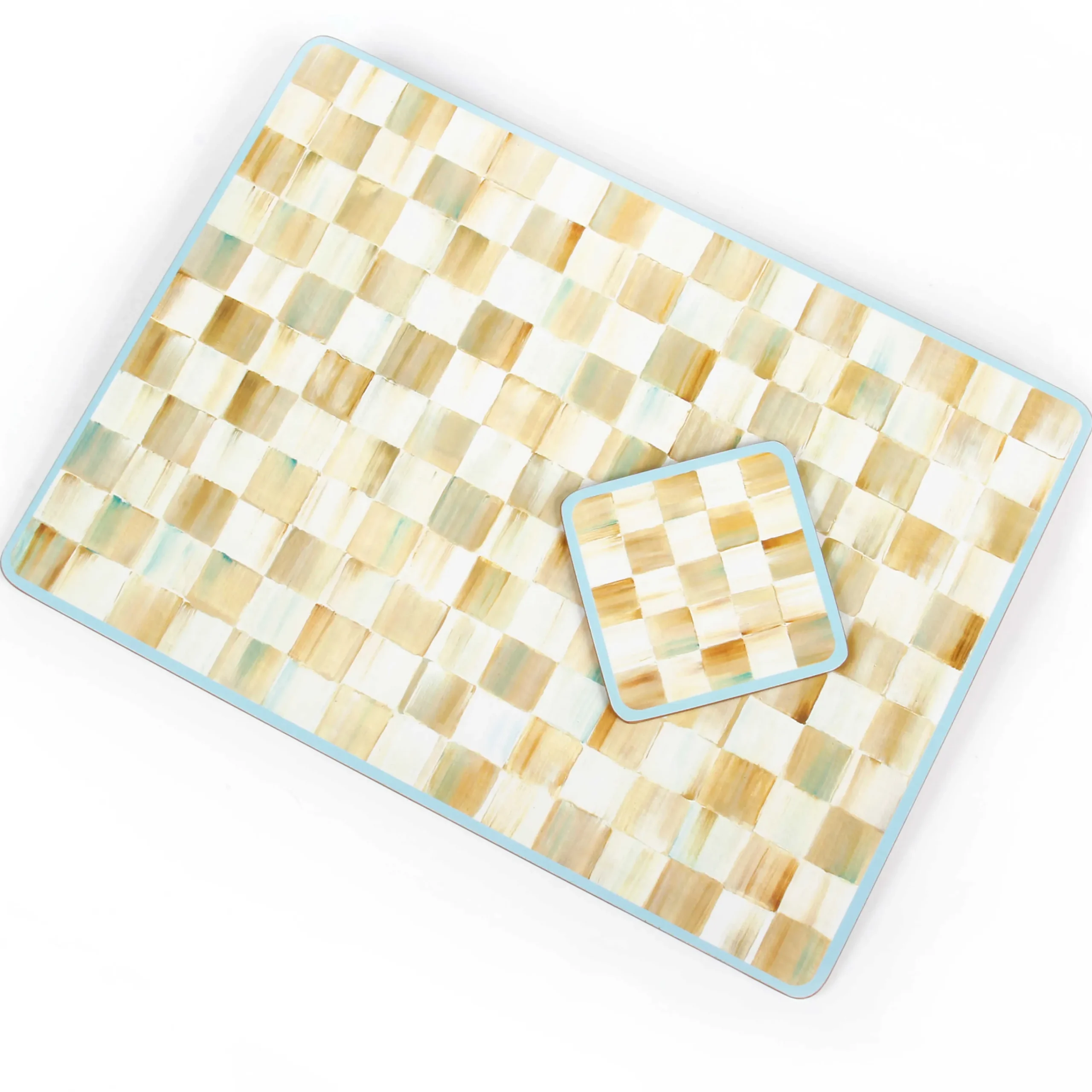Parchment Check Cork Back Placemats - Set Of 4|MacKenzie-Childs Best