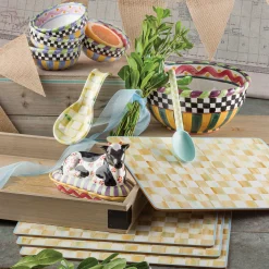 Parchment Check Cork Back Placemats - Set Of 4|MacKenzie-Childs Best