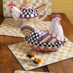 Parchment Check Cork Back Placemats - Set Of 4|MacKenzie-Childs Best