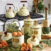Parchment Check Enamel Canister - Large|MacKenzie-Childs