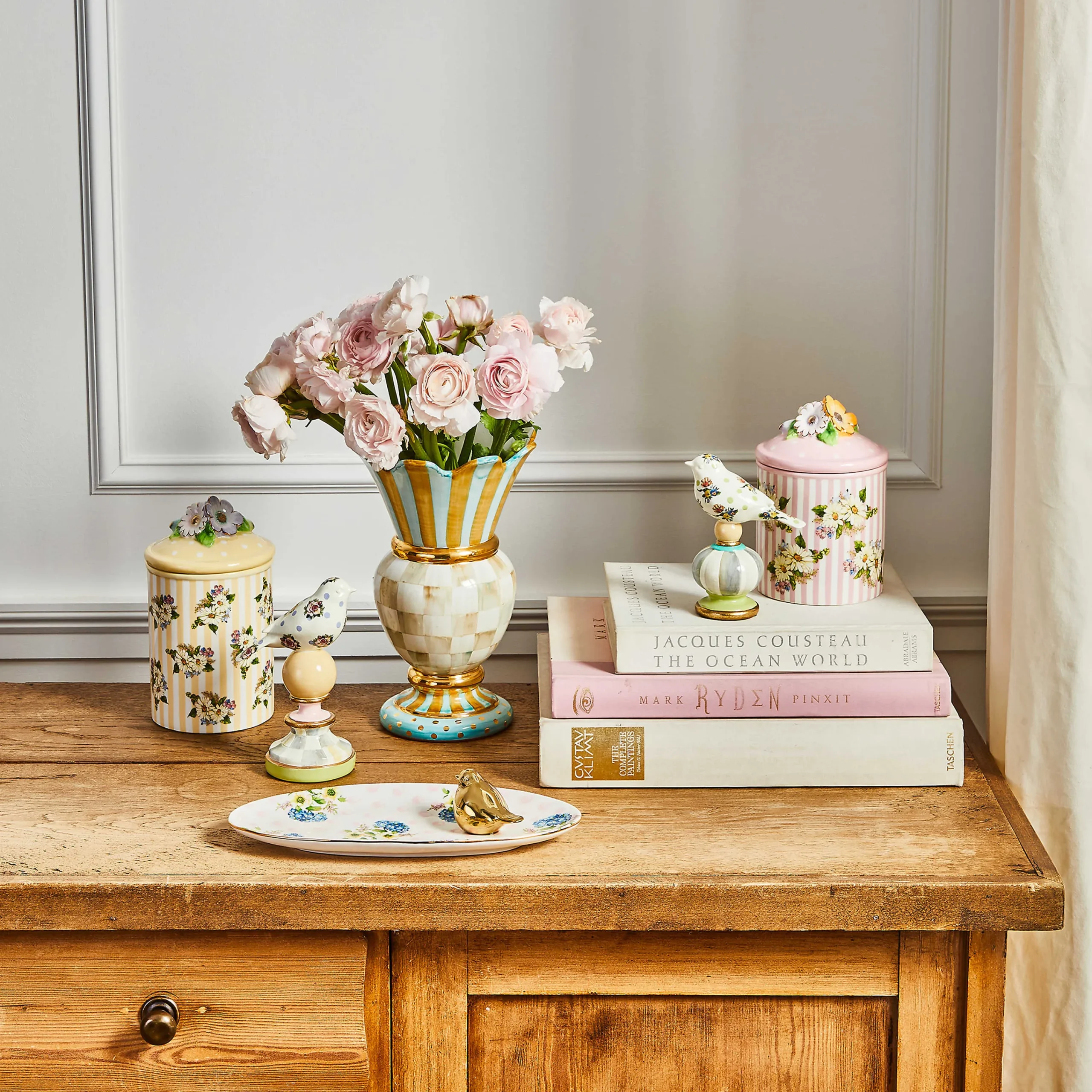Parchment Check Great Vase|MacKenzie-Childs Best