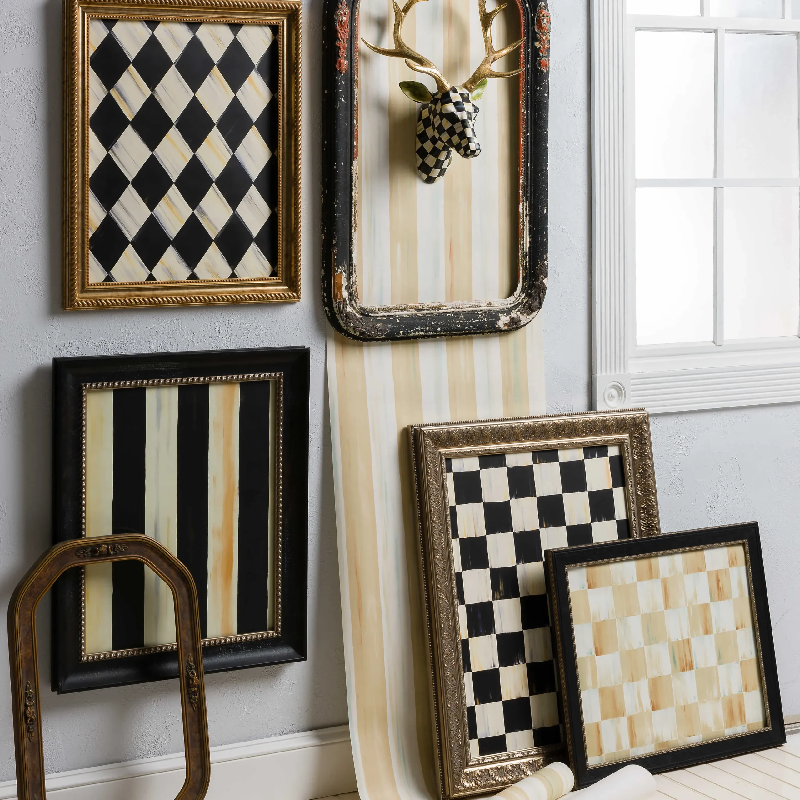 Parchment Check Wallpaper|MacKenzie-Childs Best